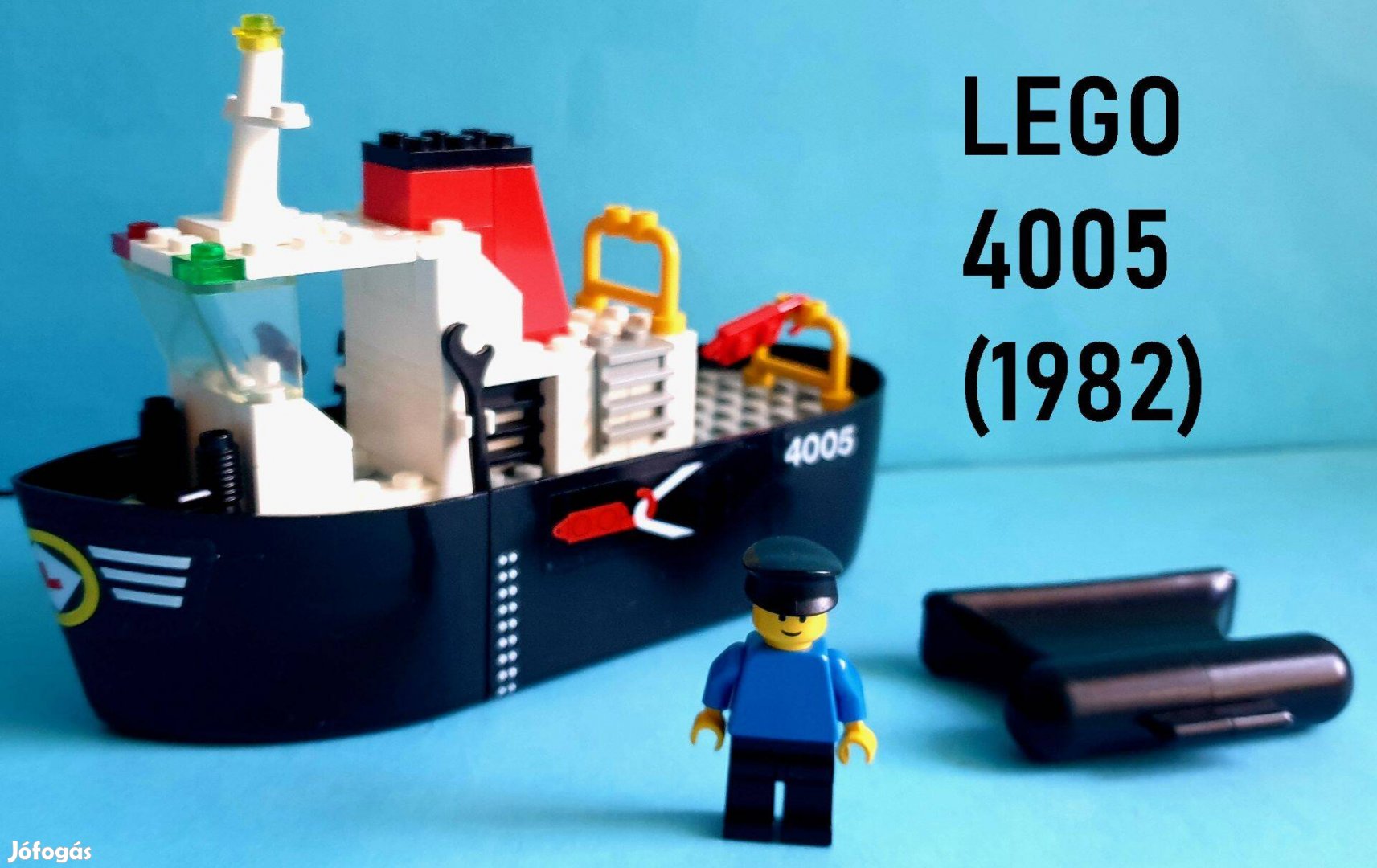 42 éves LEGO Legoland 4005 Tug Boat (1982), hiánytalan