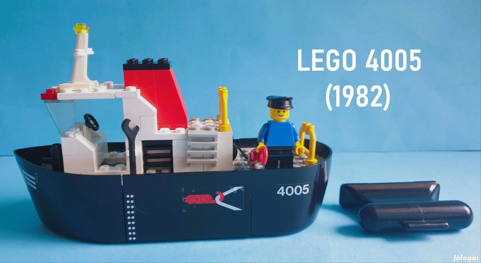 42 éves LEGO Legoland 4005 Tug Boat (1982), hiánytalan, jó állapot