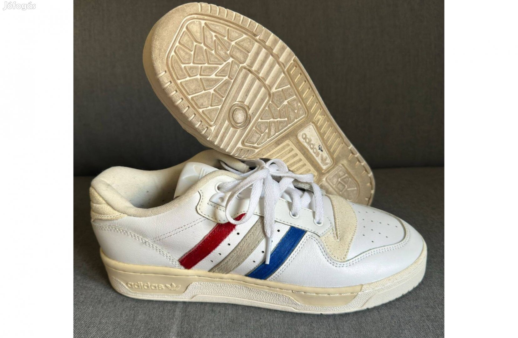 43-as Adidas Rivalry Low Pony Hair Feher Bor Ferfi Cipo Piros Kek