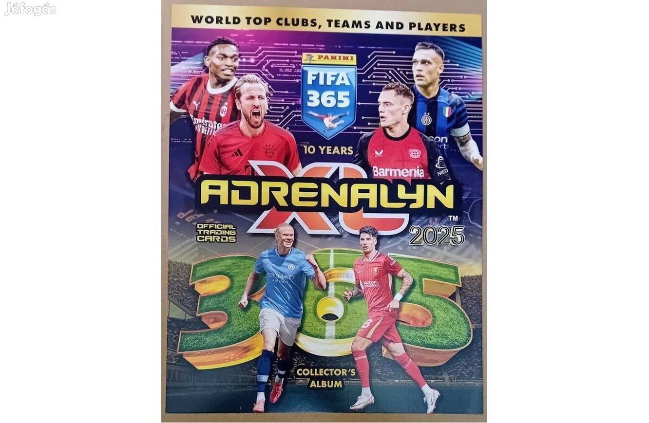 441 darab focis kártya kigyűjtött Panini FIFA 2025 album díszdoboz