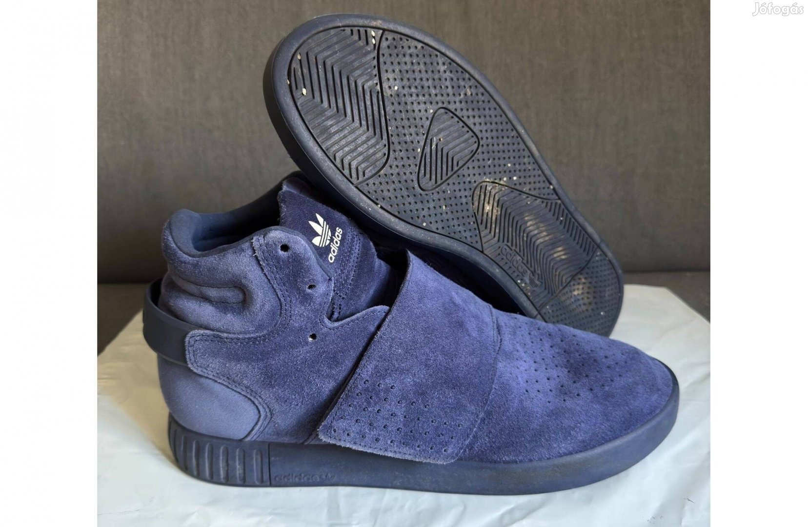 44 Adidas Tubular Invader Strap Kék Férfi Cipő Jó Állapotban