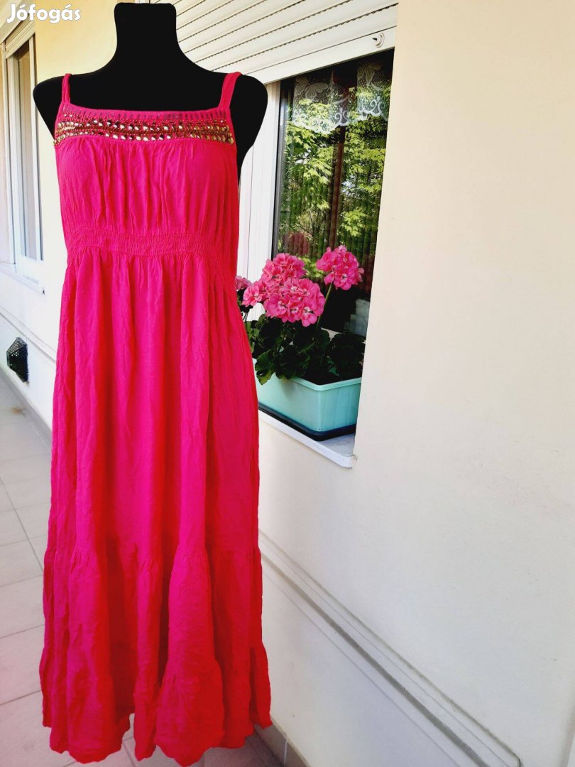 44-es pink szinű pamut női nyári ruha