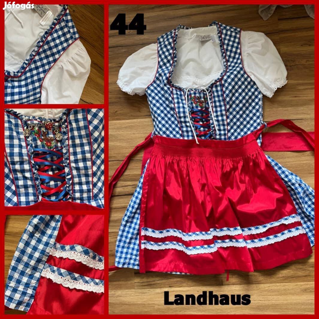 44-es piros-kék kockás Dirndl ruha blúzzal /Landhaus/