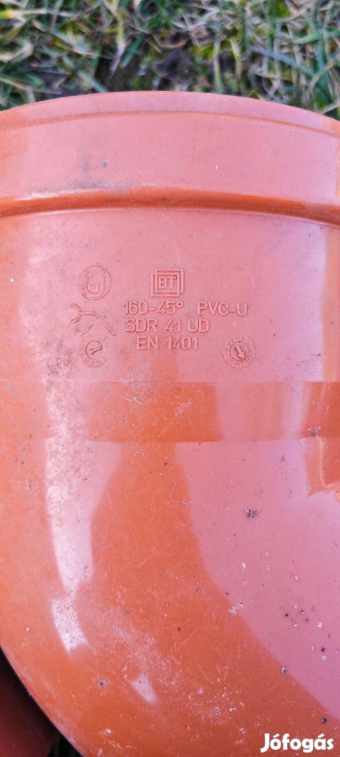 45 fok idom PVC Sárga lefolyócső lefolyó