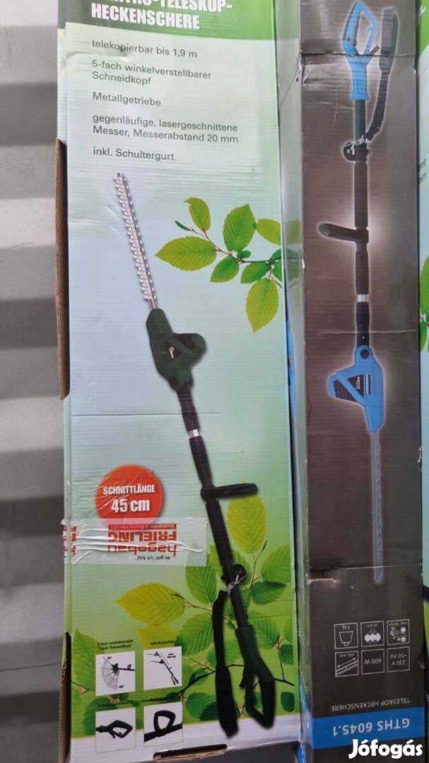 45cm vágóhosszal magassági ágvágó, teleszkópos sövény nyíró