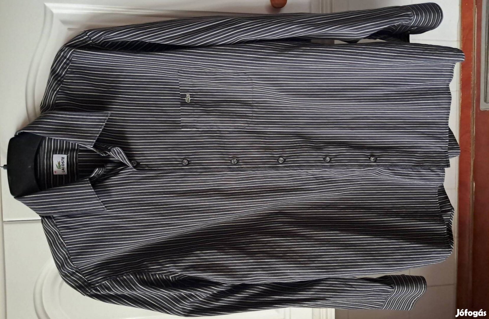 46-os Fekete- szürke csíkos Lacoste ing