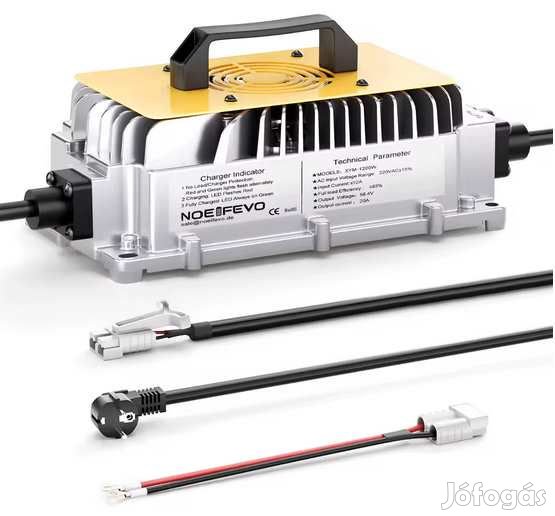 48V-os Lifepo4 Professzionális Akkumulátor Töltő 30Amper  (5926)