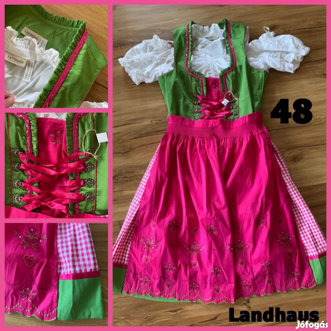 48-as pink-zöld Dirndl ruha blúzzal /Landhaus/