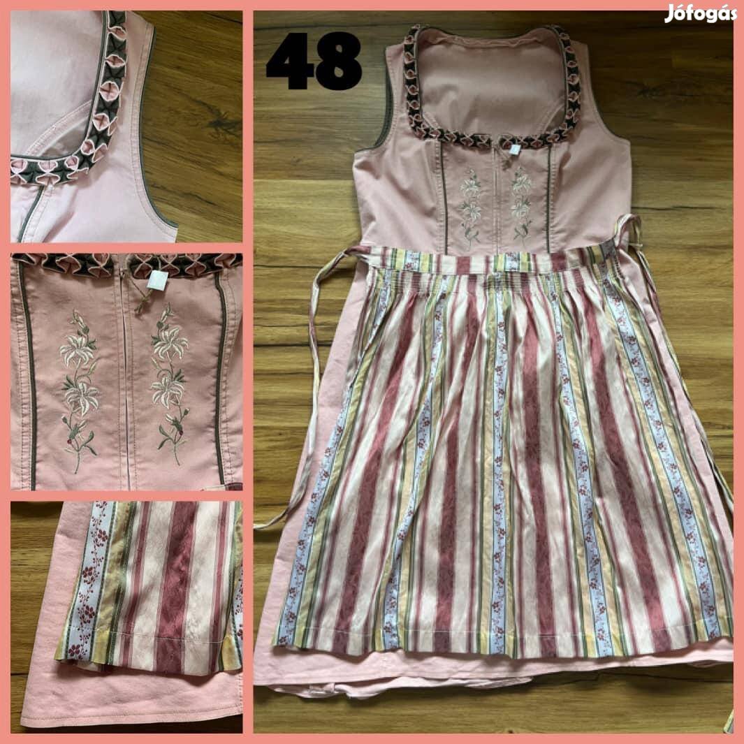 48-asrózsaazín farmer anyagú Dirndl ruha