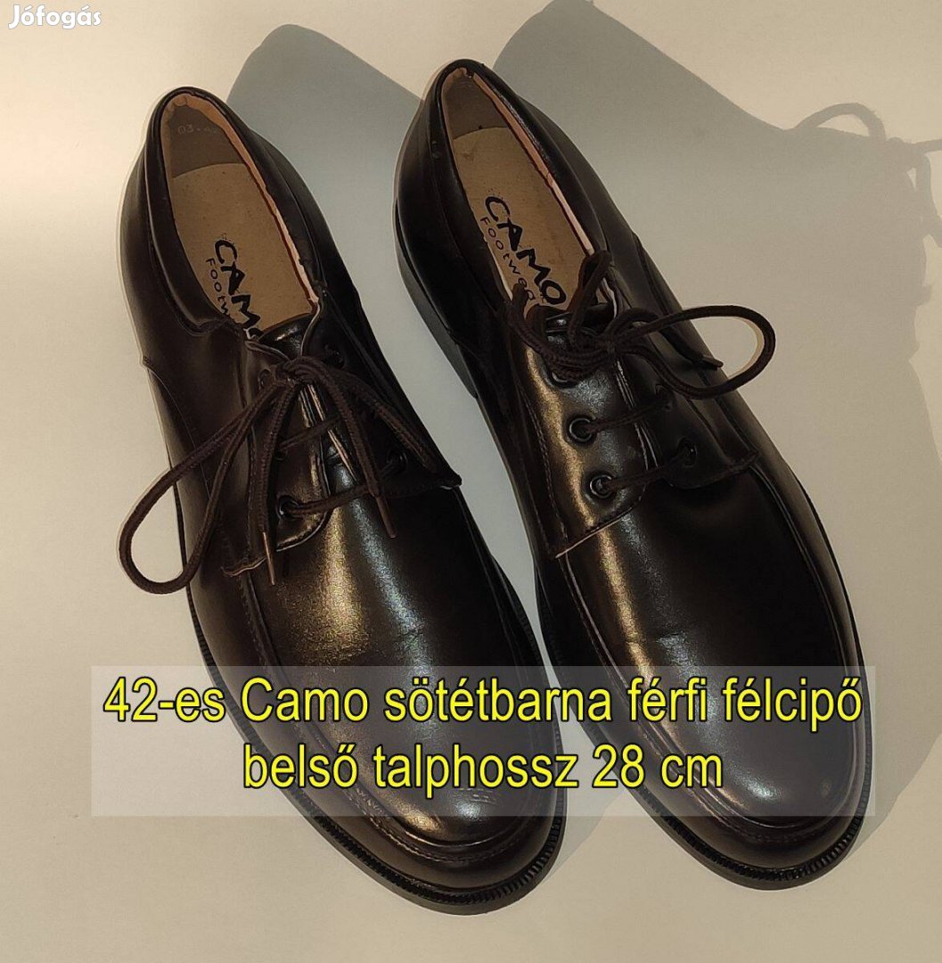 4990Ft újszerű 42-es Camo barna elegáns férfi cipő bh 28cm Bp. 12. ker