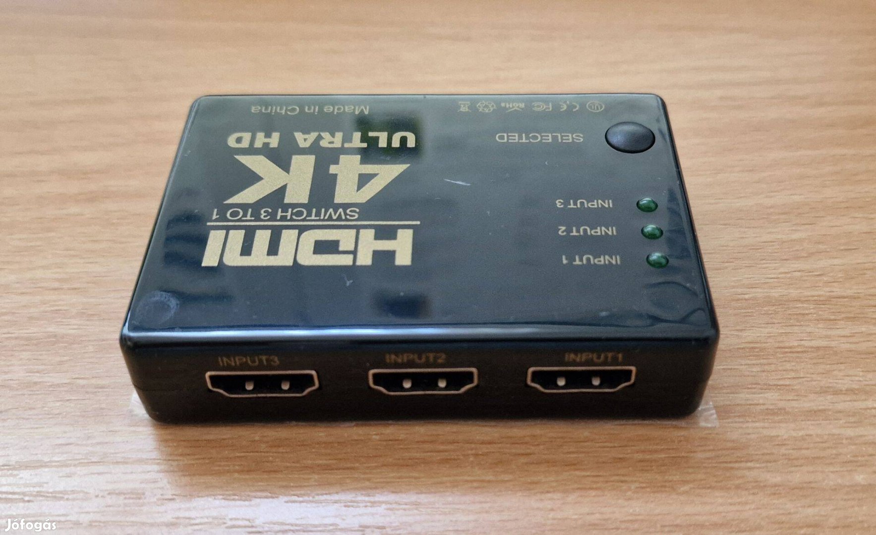 4K HDMI HUB elosztó (3 HDMI be és 1 HDMI kimenet)