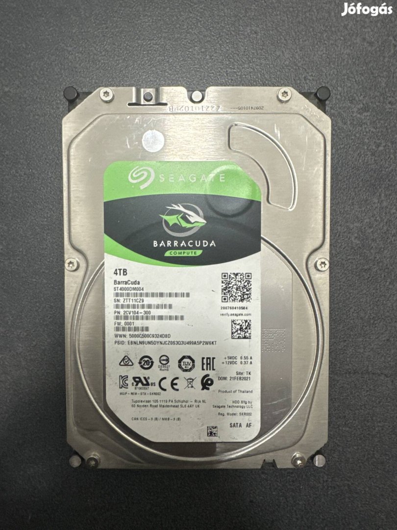 4TB használt olcsó merevlemez Seagate 