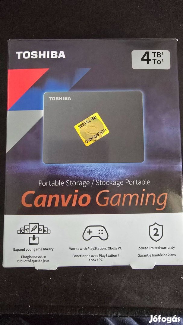 4TB-os Toshiba 2.5" Canvio Gaming külső merevlemez HDD