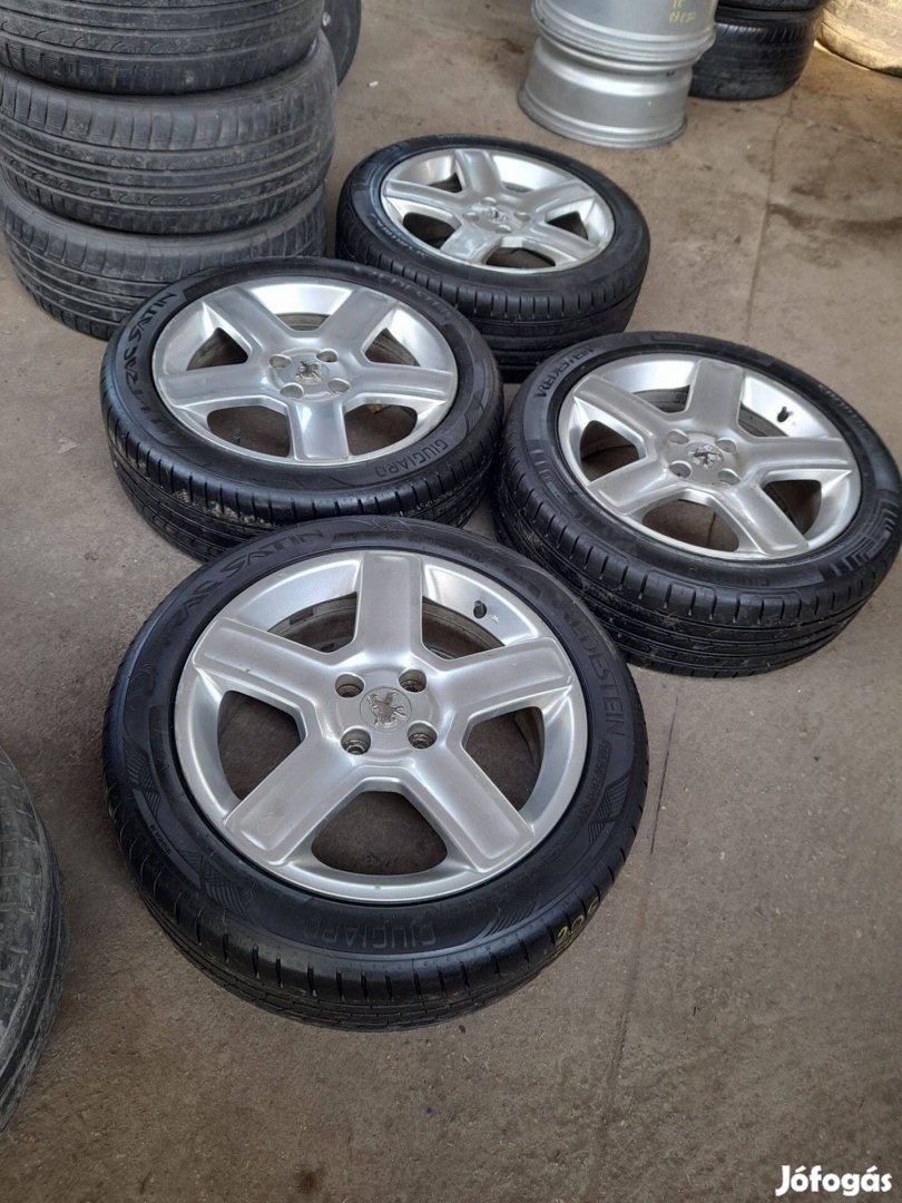4X108 17 coll Peugeot gyári alufelnik 6,5J, ET31, 65,1mm, 205/50/17 ny