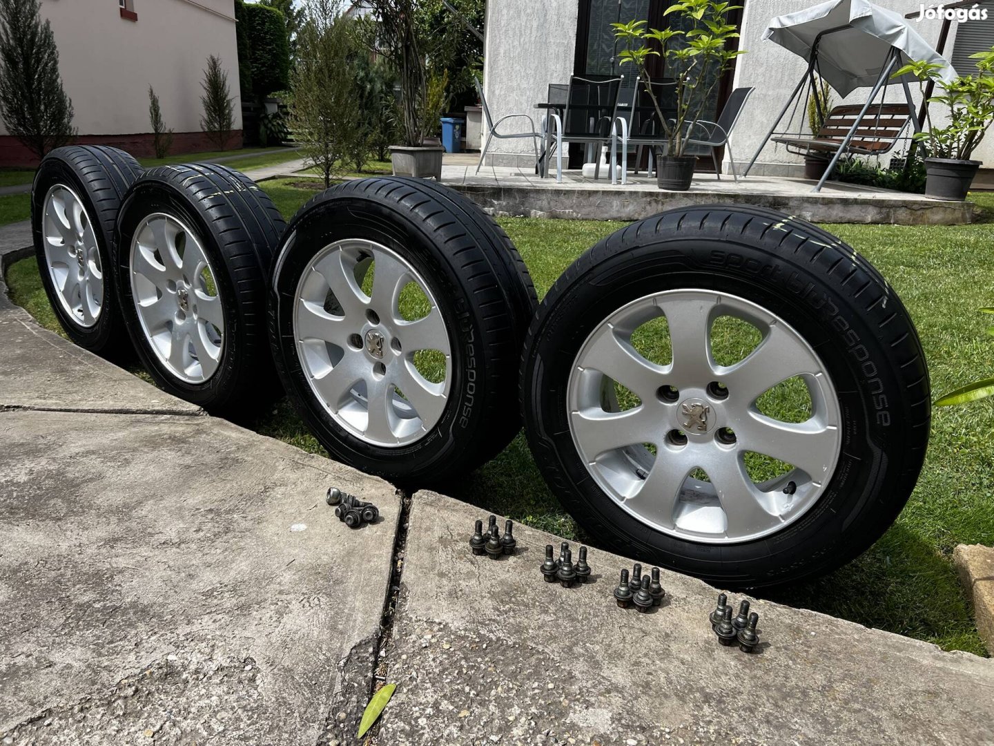 4*108 alufelni garnitúra, 195/65/15 Dunlop nyári gumikkal