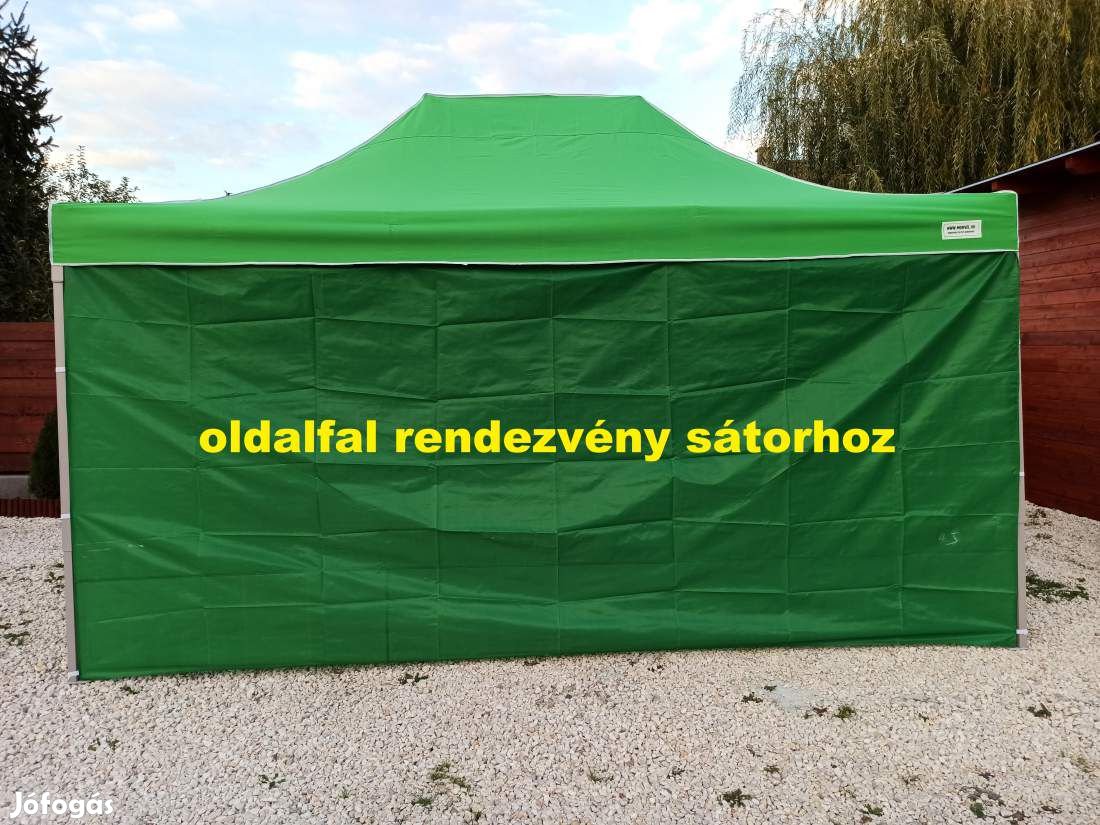 4,5m tépőzáras oldalfal zöld oldalponyva rendezvény sátorhoz