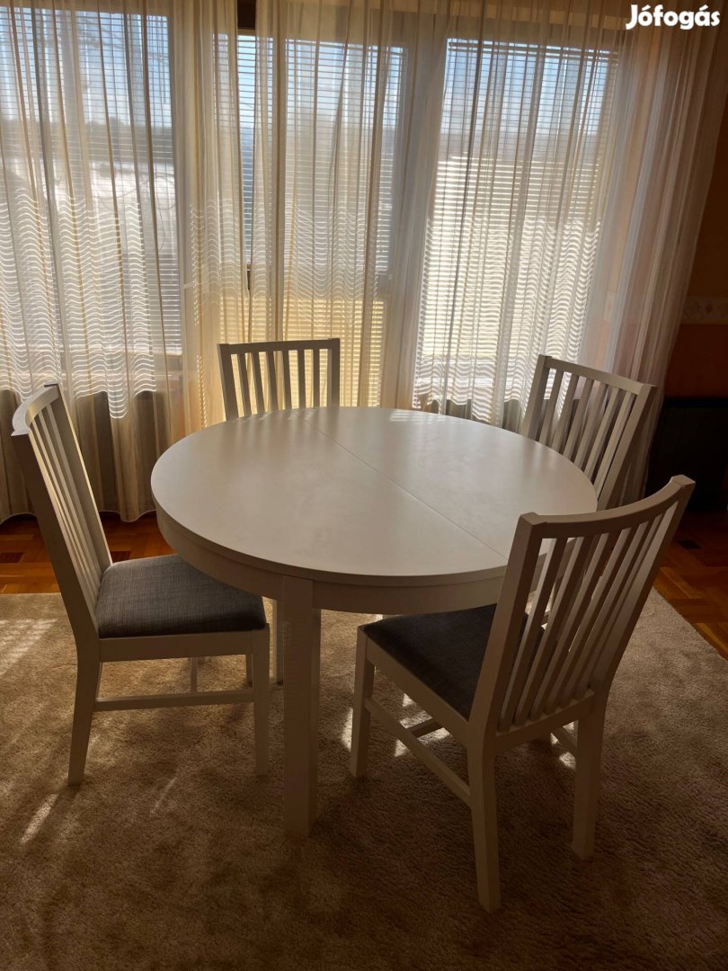 4-6 személyes étkezőasztal, 4 székkel