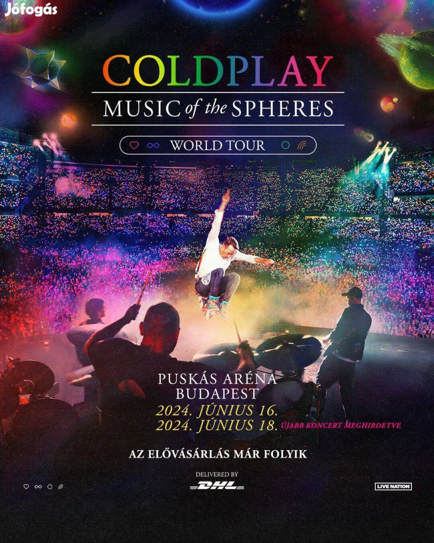 4 Coldplay jegy június 18. Ülőhely PL1