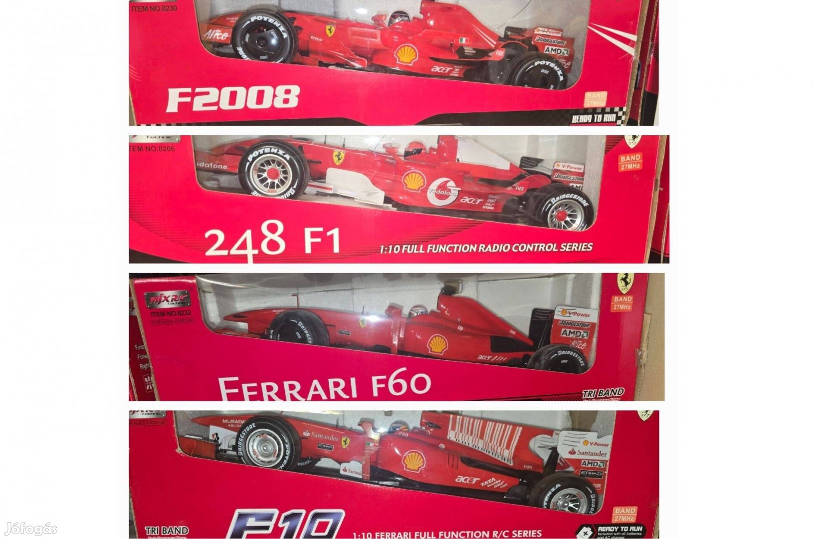 4 DB Ferrari F1 1:10 Méret, Dobozbanban / Távirányítós /