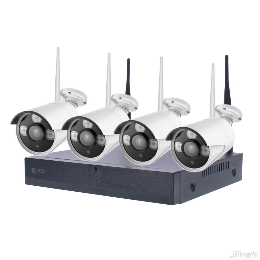 4 KAMERÁS RENDSZER WIFI-s,  3.0 MP, AI, H.265X,