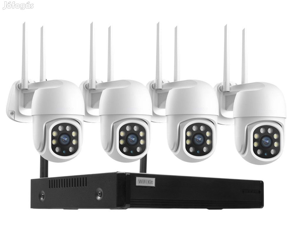 4 Kltri Wifi forgathat megfigyel kamera rendszer 3MP, 8