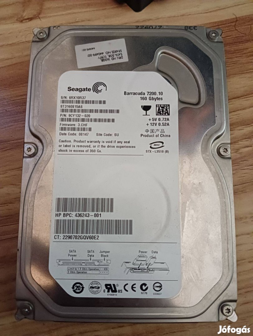 4.Seagate Barracuda Retro 149GB HDD merevlemez eladó