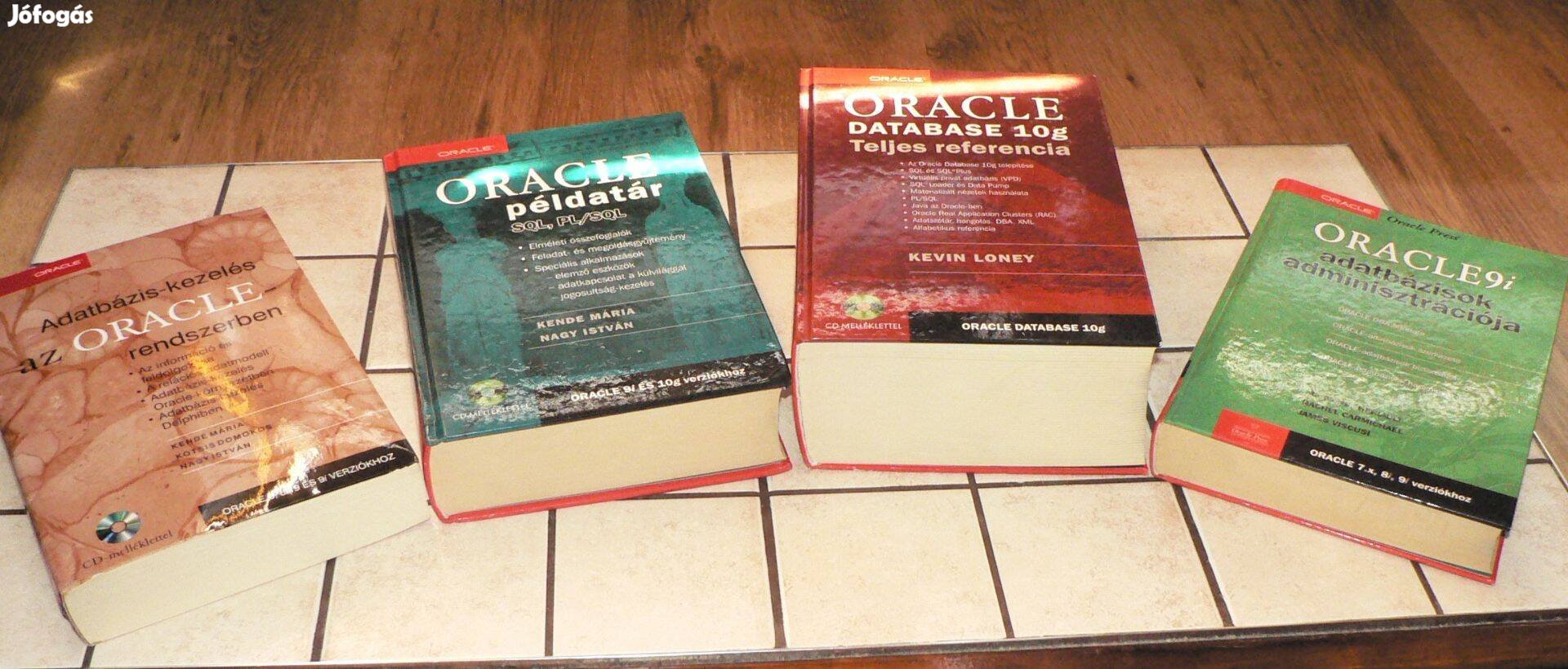 4 darab Oracle szakkönyv Adatbáziskezeléshez CD ROM melléklettel