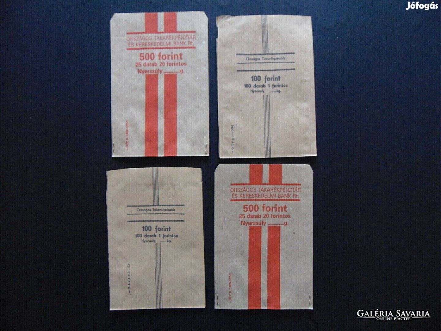 4 darab Országos Takarékpénztár pénzes tasak LOT ! 02