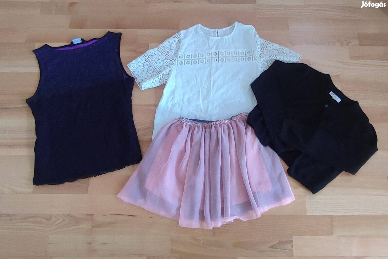 4 darabos, 8-10 éves lányka ünneplő ruha csomag