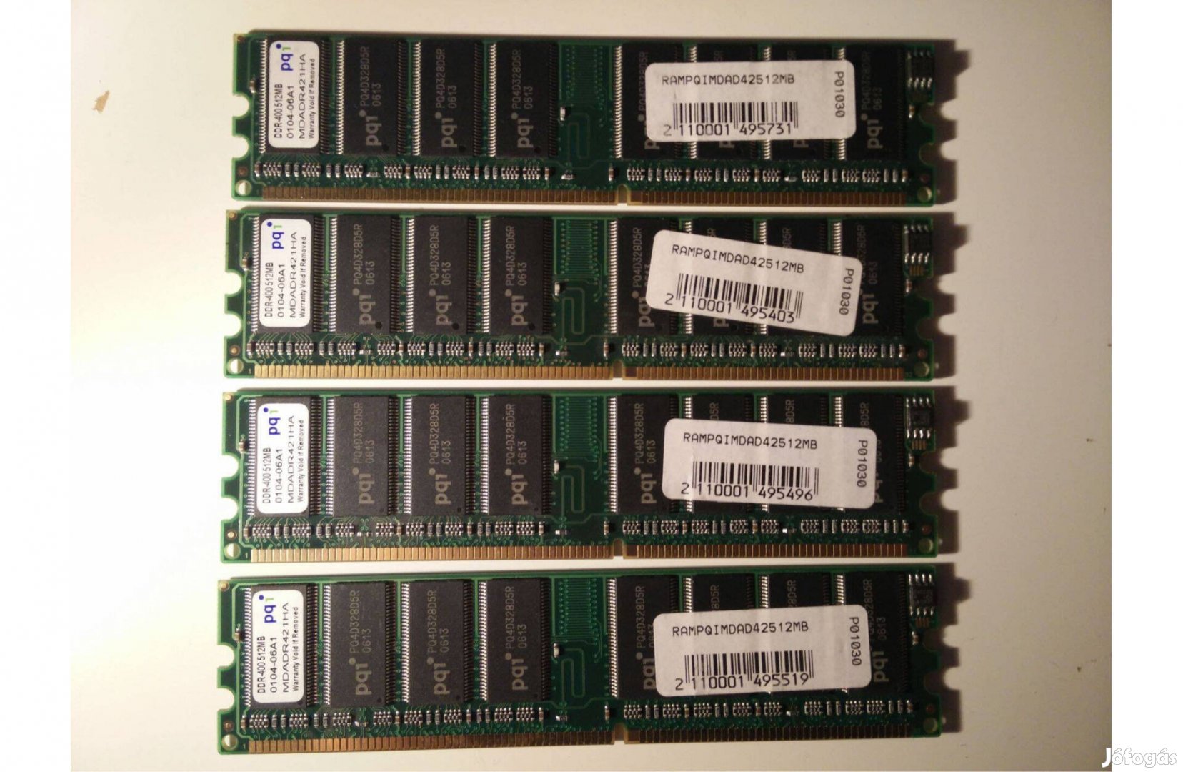 4 db 512 MB DDR400 tesztelt memória egyben, 1000 Ft/db