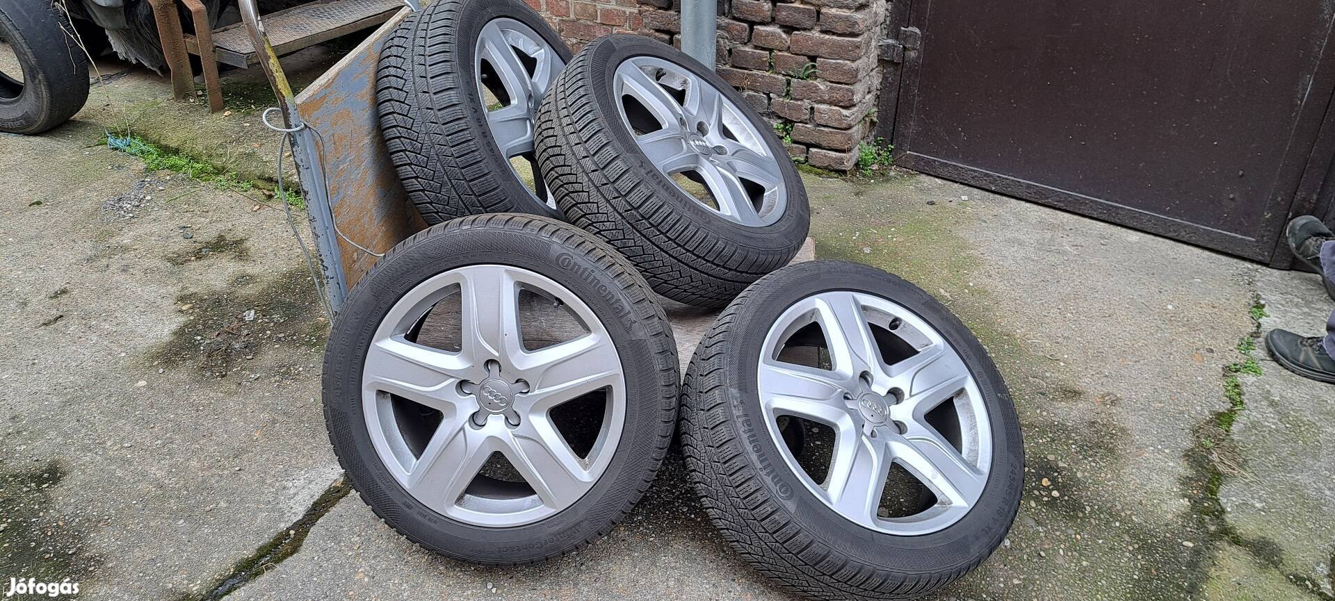 4 db Audi alu felni Continental Wintercontact téli gumival 245/45 R18