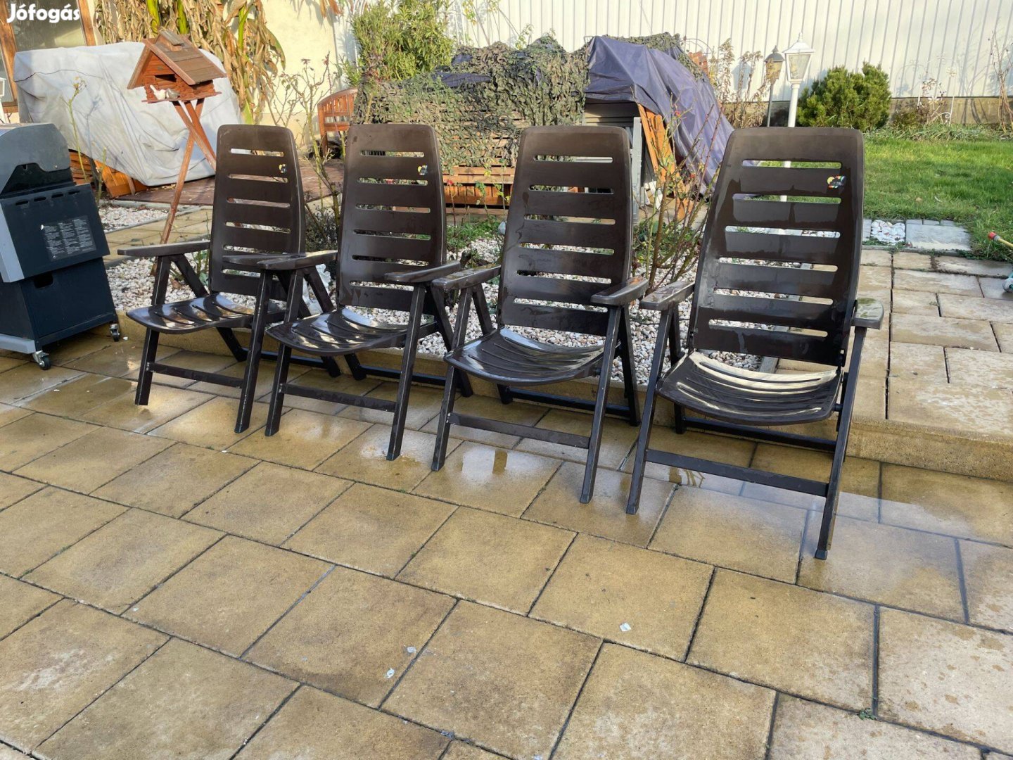 4 db Extra Erős Kettler Prémium Kerti Szék Barna Összecsukha
