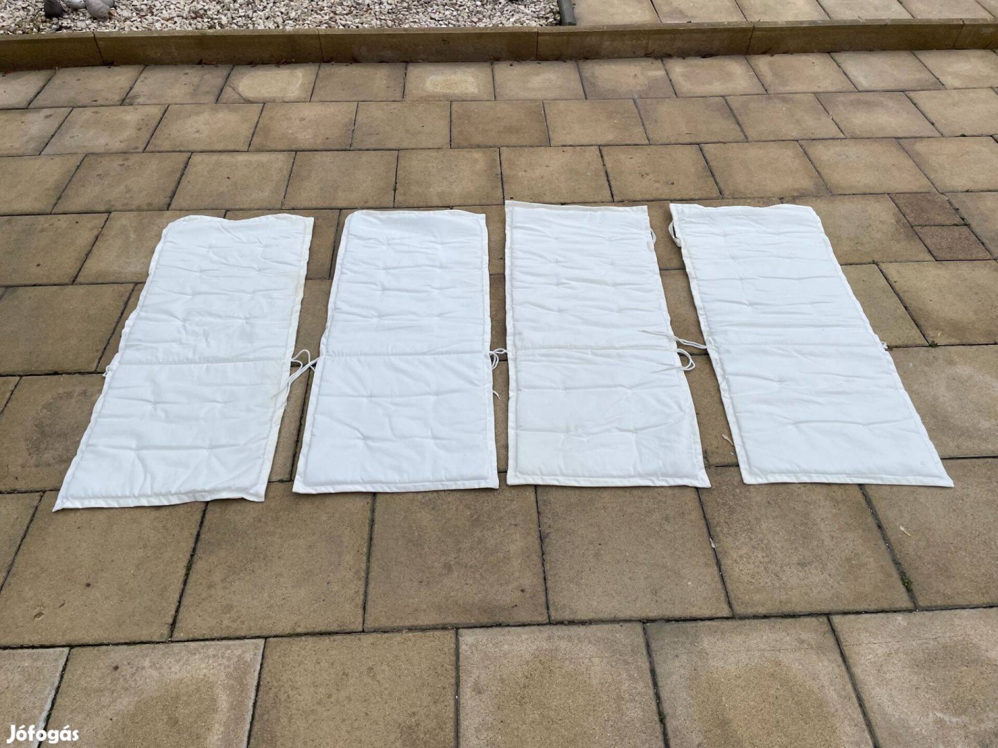 4 db Kerti Szék Párna 50 x 120 Cm Fehér