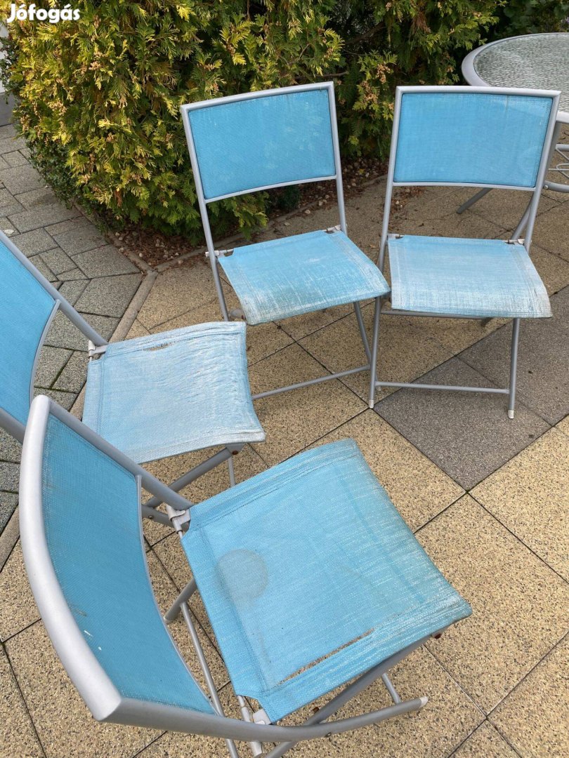 4 db Kültéri szék kerti fémvázas szerkezetileg erős stabil székek