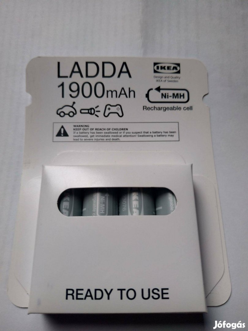4 db Ladda IKEA Eneloop AA ceruza 1900 mAh akku bontatlan,