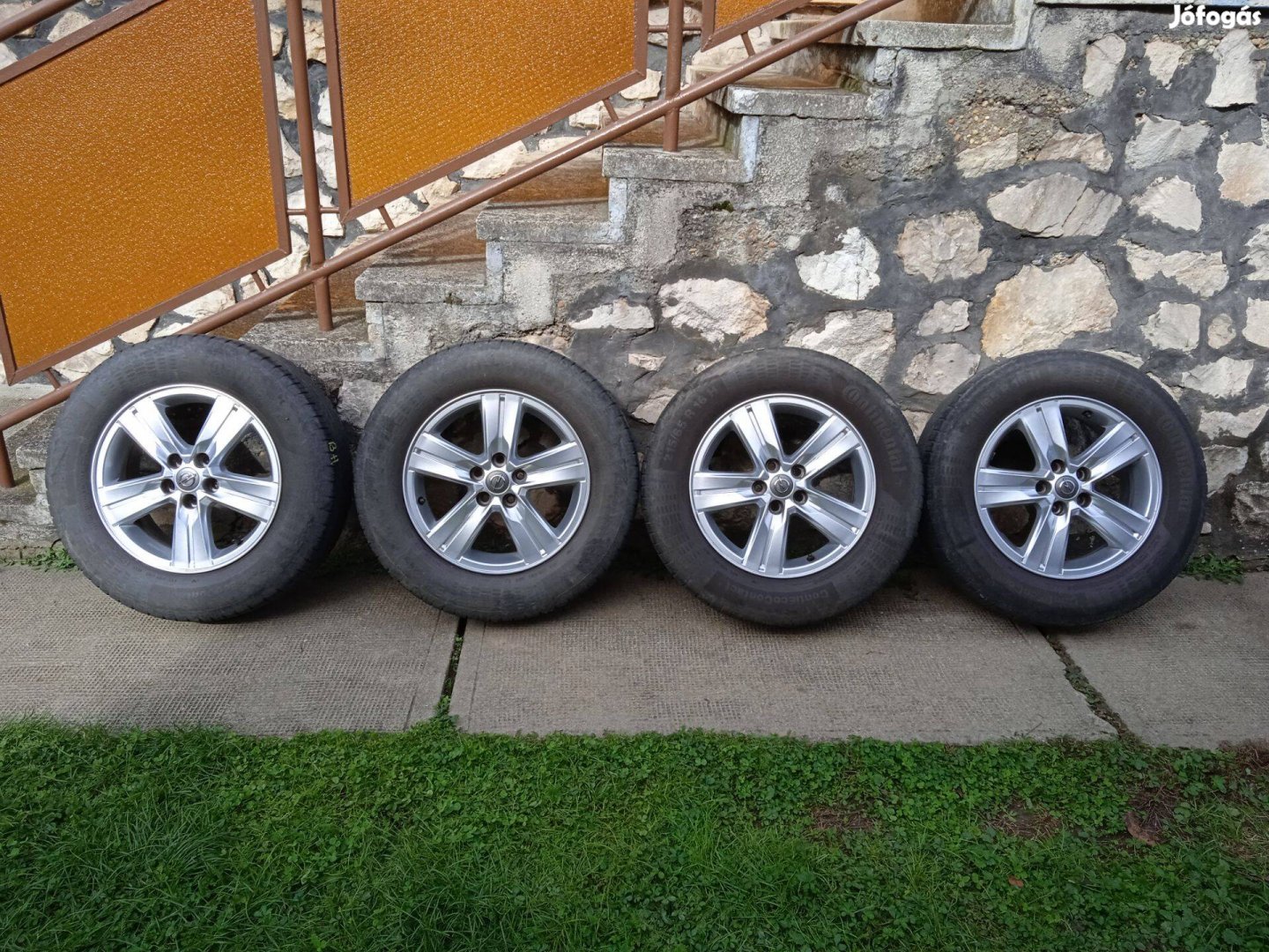 4 db Opel alufelni 16"X6,5" Continental 215/65 R16 nyári gumival eladó