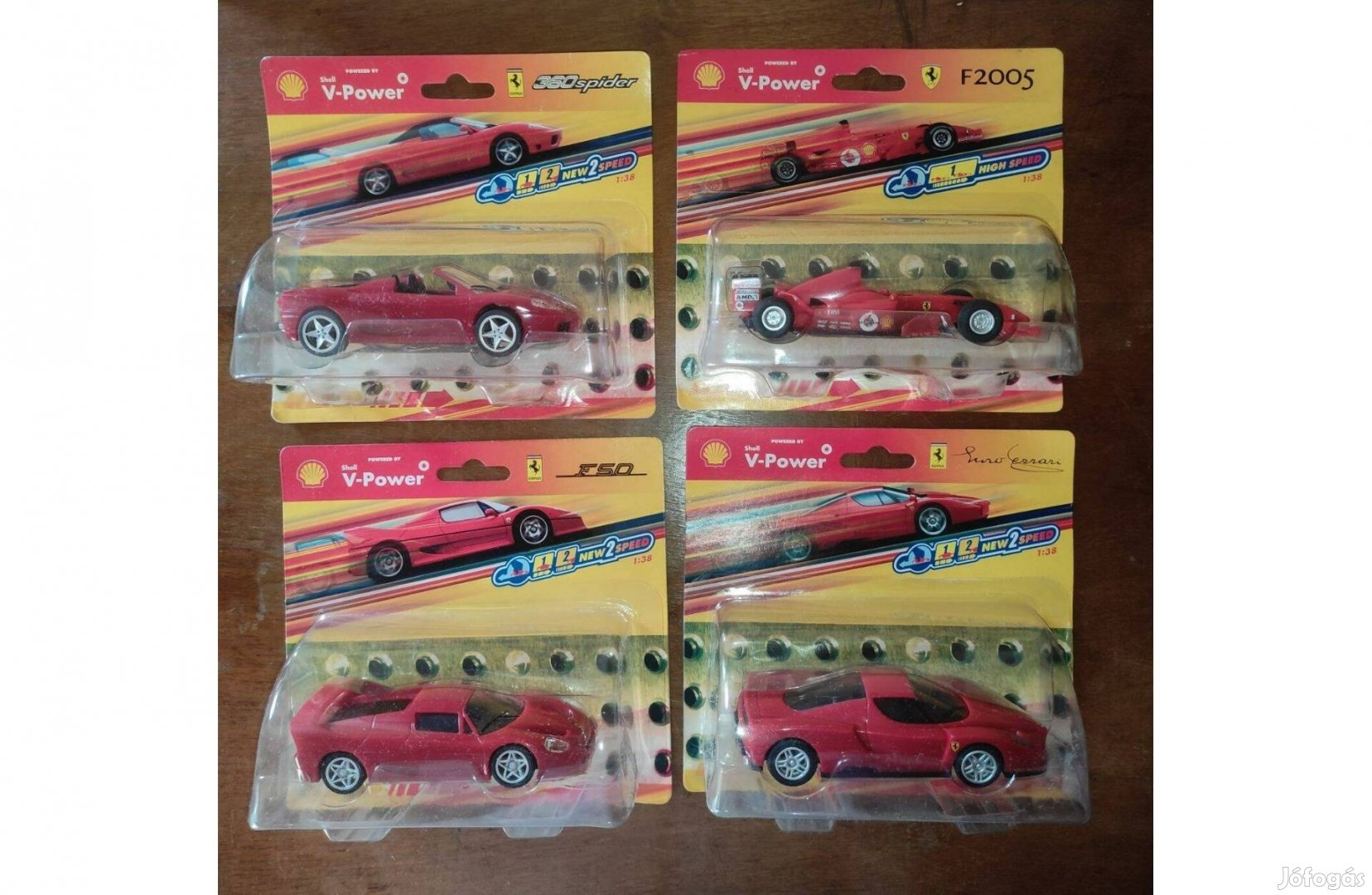 4 db Shell V-Power Ferrari játékautó F50, Enzo, F360, F2005
