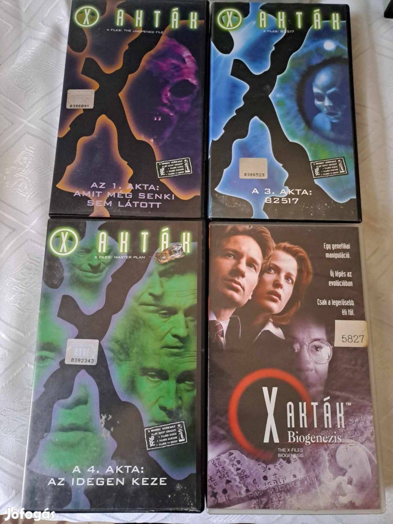 4 db X-Akták VHS: 1. akta, 3.akta, 4. akta, Biogenezis