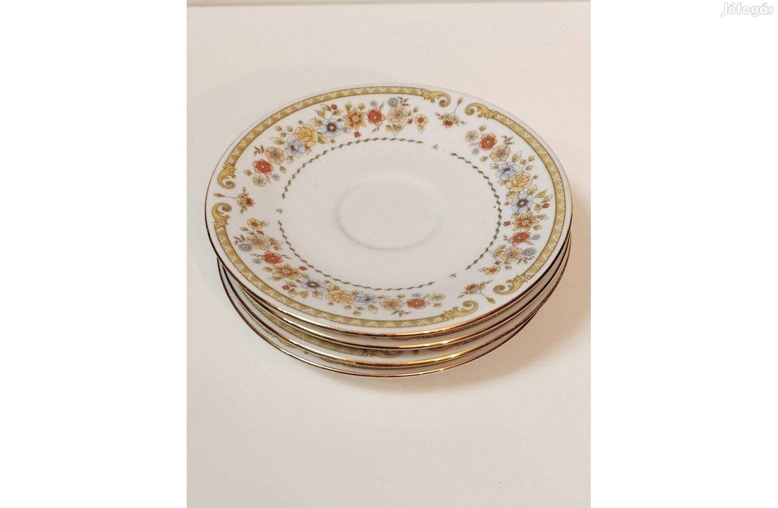 4 db. Liling Chippendale, Porcelán csésze alj, kis tányér