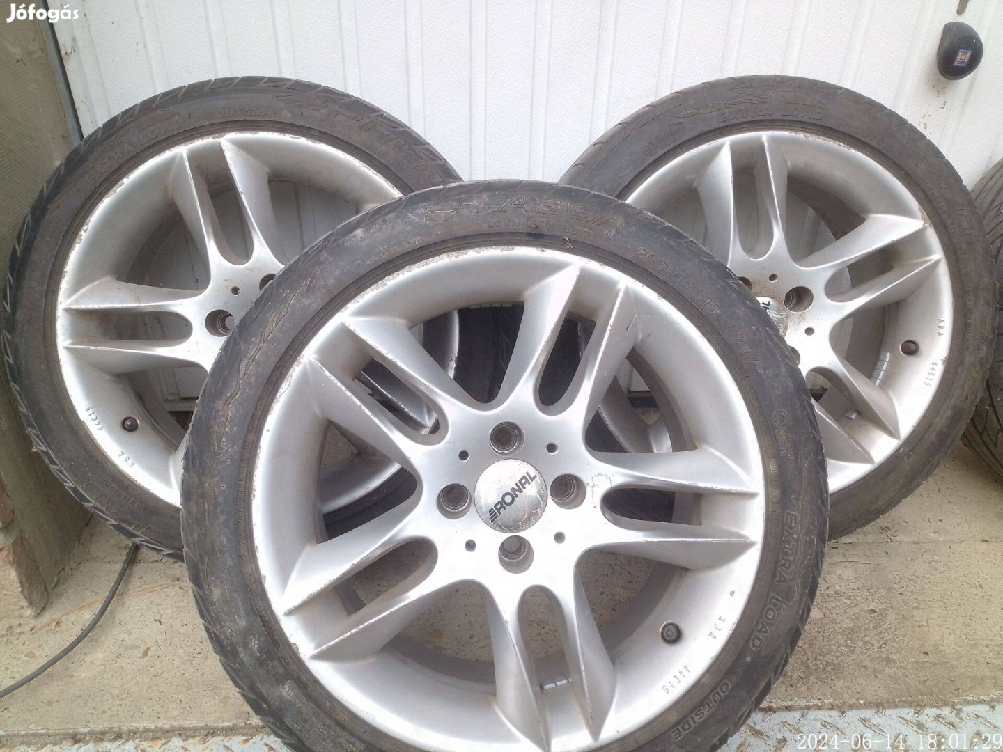 4 db. Ronal alufelni nyári gumikkal 16" 4×100 7,5" ET35