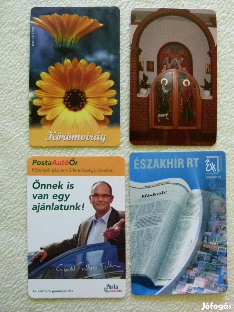 4 db. kártyanaptár
