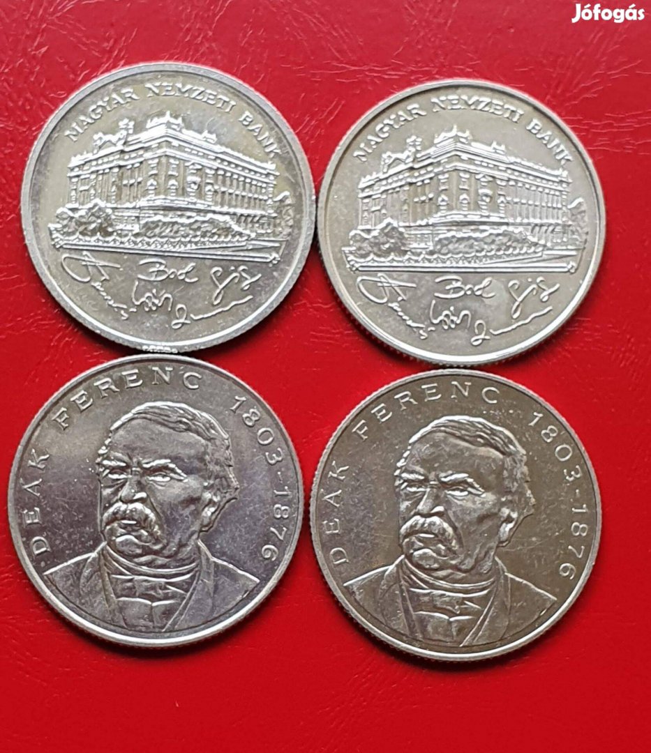 4 db ezüst 200 Ft érme, 1992, 1993, 1994, 1995 szép állapotban