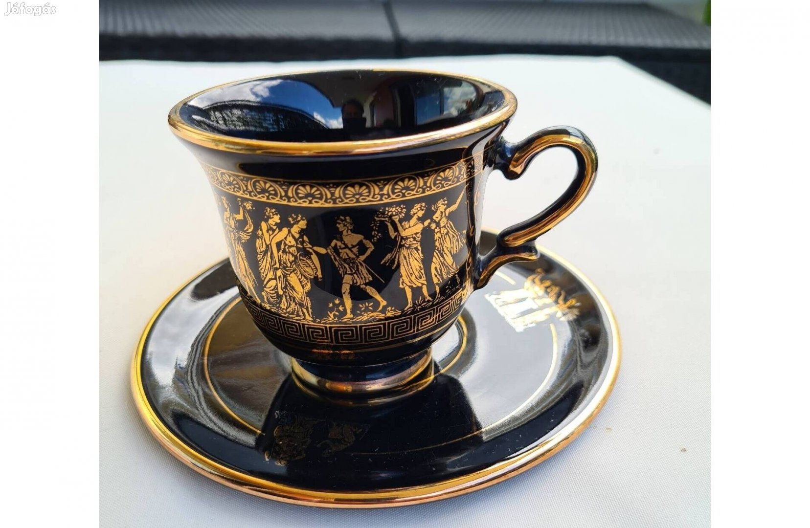 4 db görög aranyozott csésze alátéttel