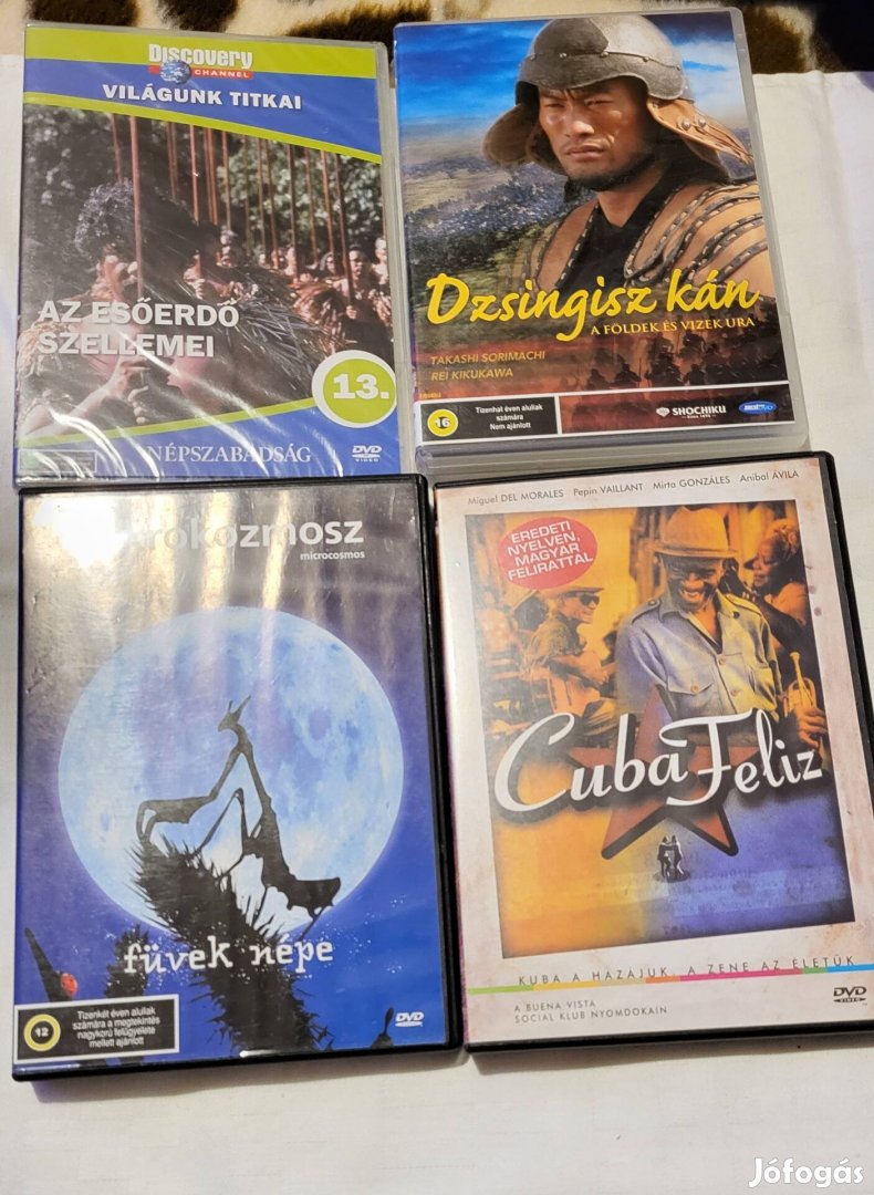 4 db különböző DVD filmcsomag.