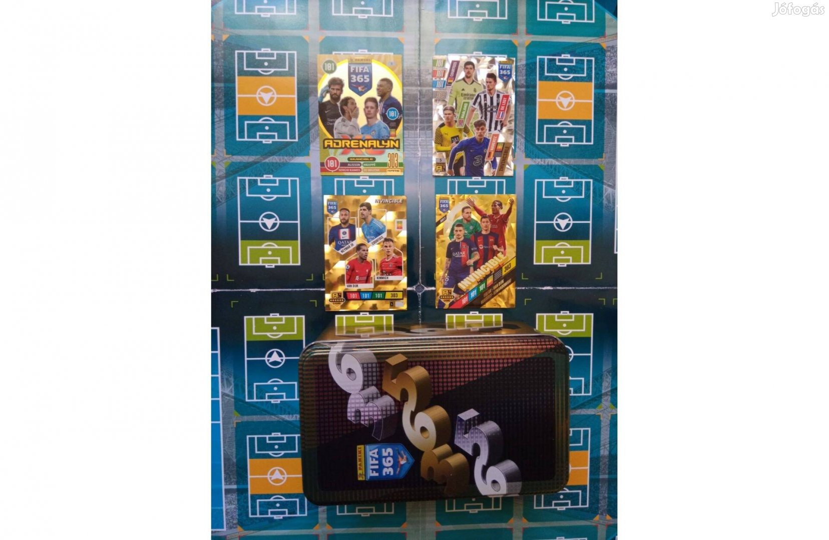 4 db különbőző Invincible Panini Fifa 365 foci kártya Nagy
