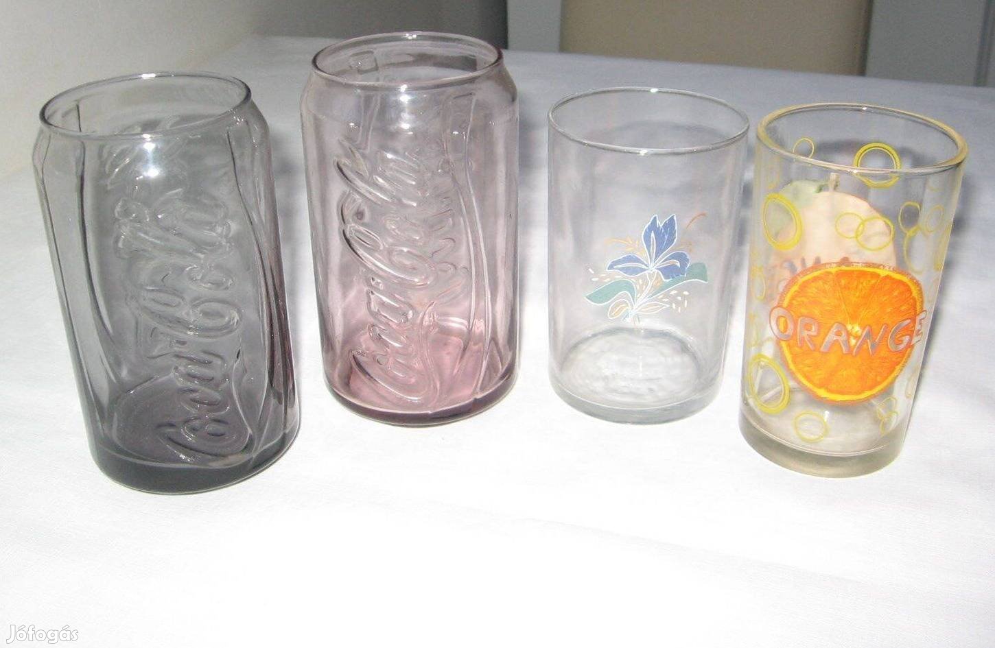 4 db különféle üvegpohár