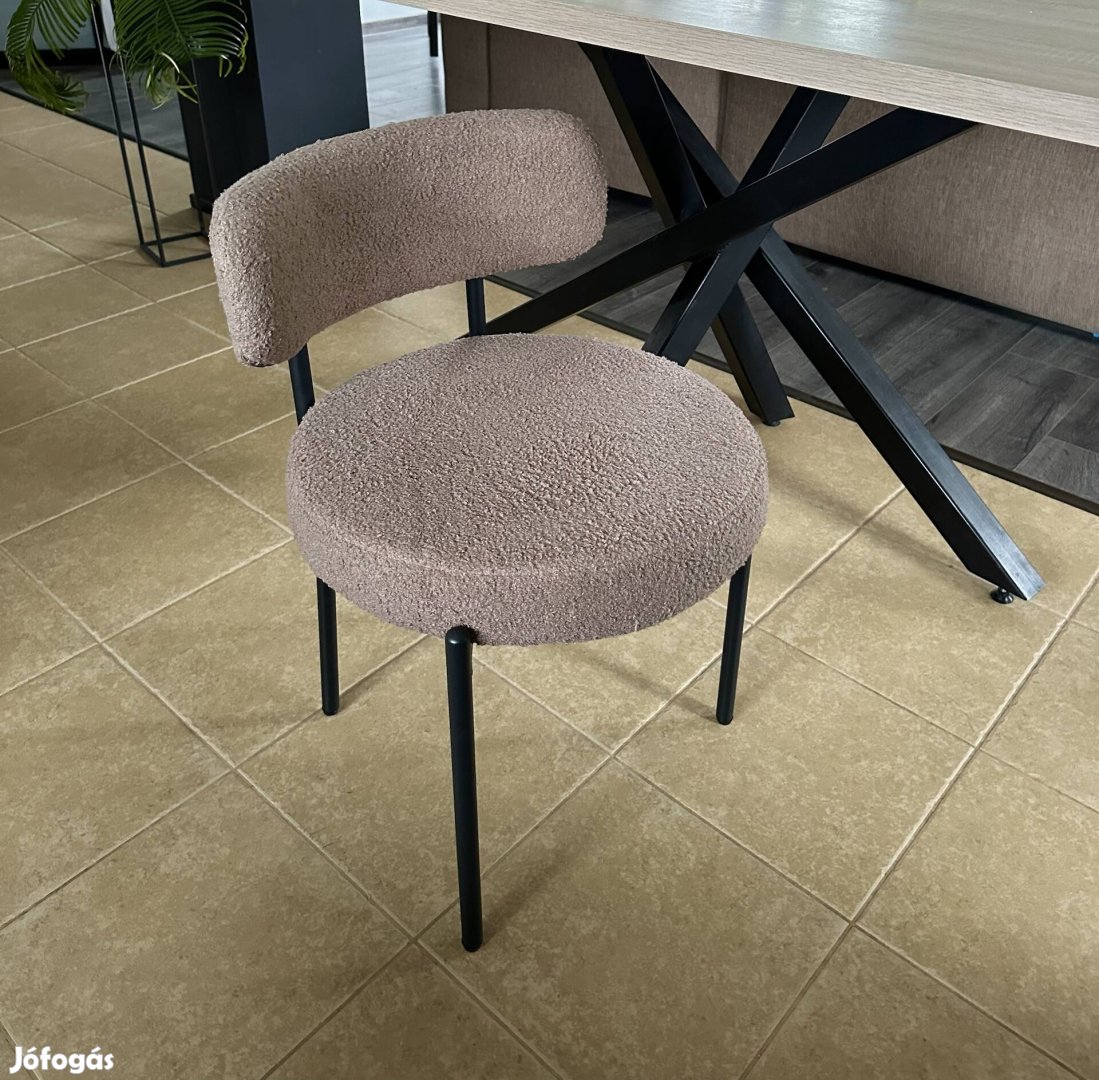 4 db modern bouclé étkezőszék szett - új
