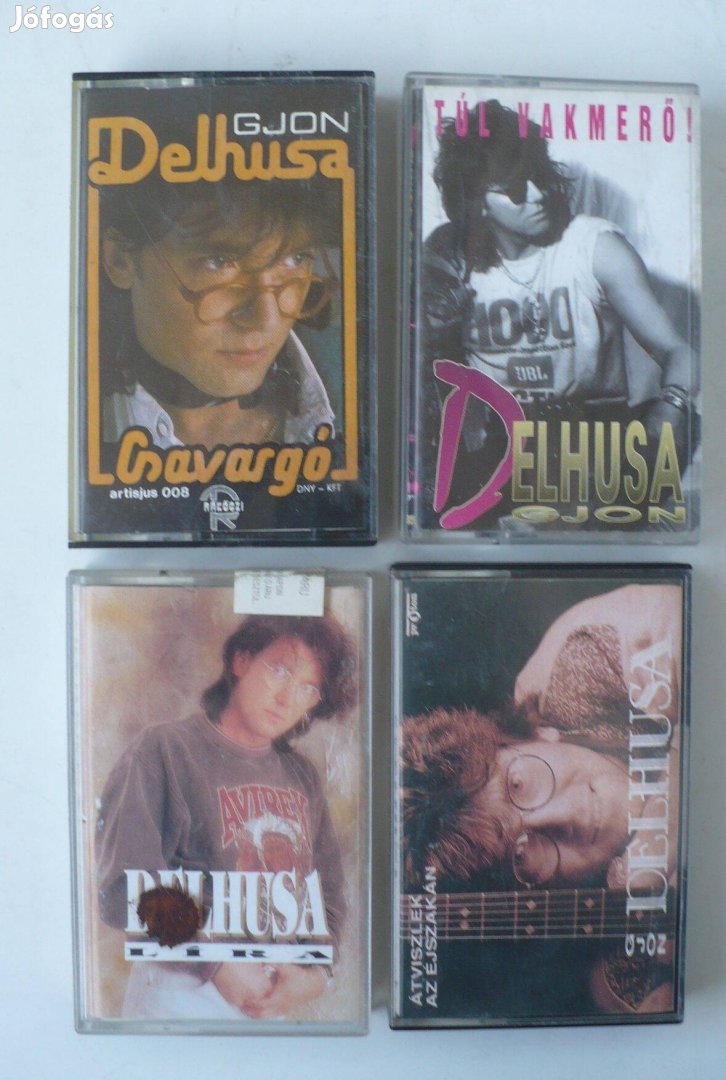 4 db-os Delhusa Gjon kazetta-kollekció (Átviszlek., Csavargó, stb.)
