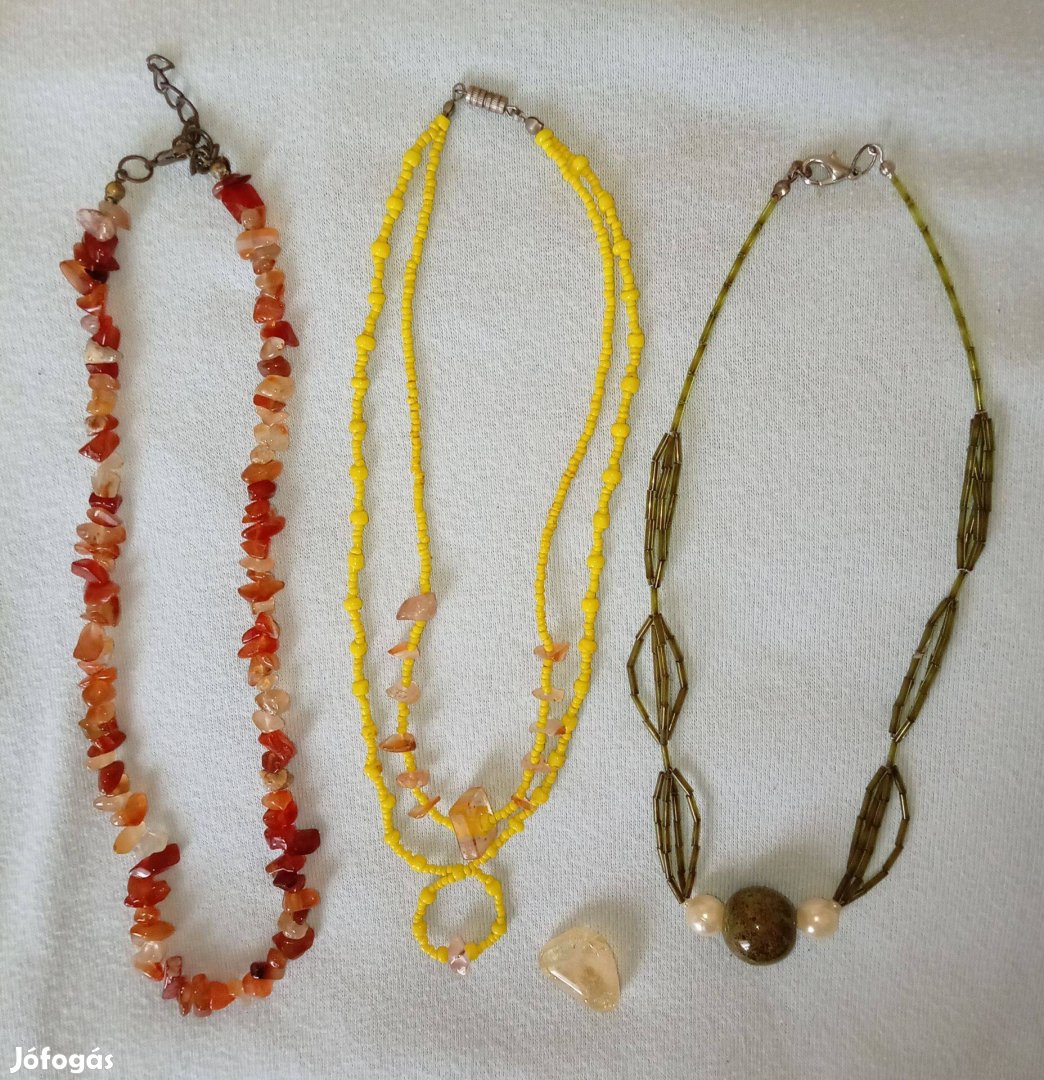 4 db-os bizsu nyaklánc és ásvány csomag