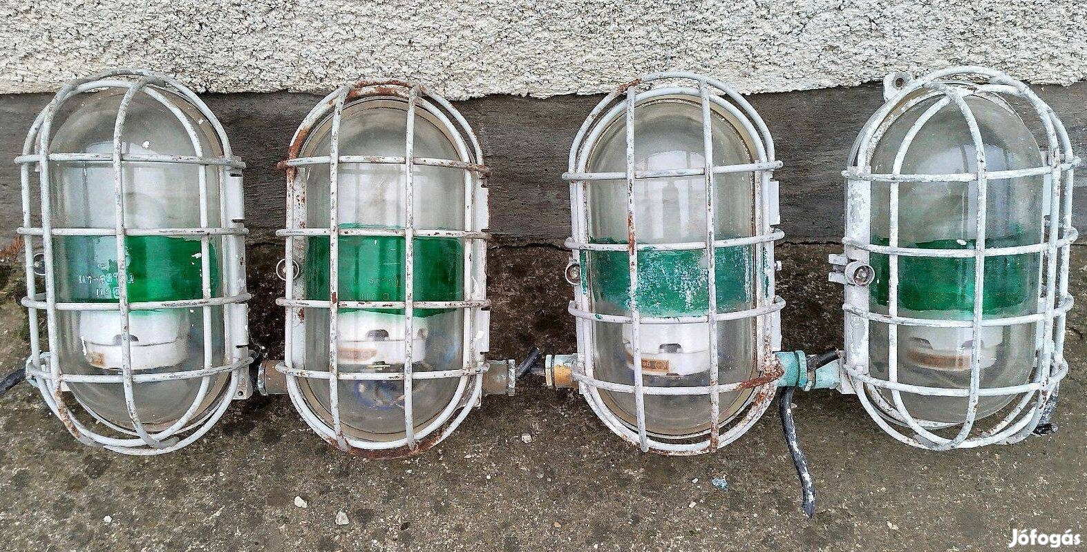 4 db retro nagyméretű robbanásbiztos lámpa. 4,5 kg/db